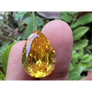 GOLD YELLOW DIAMOND เพชรรัสเซีย เพชร CZ กะรัต(CARATS) พลอย ขนาด 13x 18 มิล ( MM)1 Pcs( 1 เม็ด)