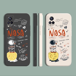 for VIVO Y12S Y12A Y50 Y30 Y30i Y20 Y20i Y20S G Y3S Y20A Y12 Y15 Y17 Y19 Y95 Y91 Y93 (Mediatek) Fashion Space Man NASA Square Straight Edge Soft Silicone Cover Duable Phone Case