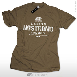 เสื้อผ้าผชGildan เสื้อยืดแขนสั้น ผ้าฝ้ายแท้ พิมพ์ลายเอเลี่ยน Nostromo Xenomorph Alien ขนาดใหญ่ สไตล์สตรีท สําหรับผู้ชายS