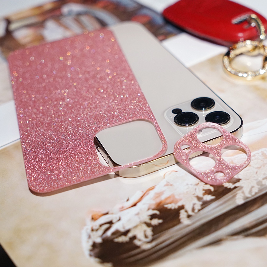 หรูหราglitter Blingฟิล์มสําหรับiPhone 16 14 13 12 11 Pro MaxกลับSkinsฟิล์มสําหรับiPhone 16 13 12 ProหรูหราGlitterกลับProtector
