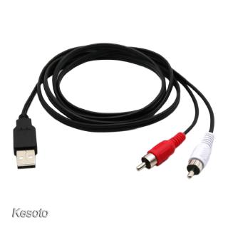 [KESOTO] USB 2.0 Male to 2 RCA Male Video/Audio Splitter Adapter Cable 1.5m