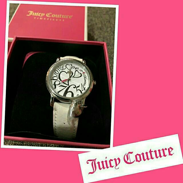 นาฬิกาแบรนด์เนมแท้ Juicy Couture หนังแท้ จากอเมริกา สีขาว น่ารักสดใส งานป้ายมือหนึ่ง