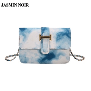 Jasmin NOIR กระเป๋าสะพายไหล่ พิมพ์ลายดอกไม้ แต่งสายโซ่ แฟชั่นสําหรับผู้หญิง