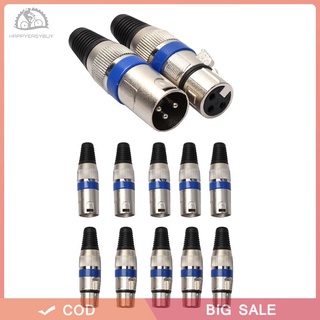 【happyeasybuy】การออกกำลังกาย❤️5 Pairs XLR 3 Pin Female MIC Jack Plug Audio