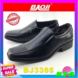 Baoji รุ่น BJ3385 รองเท้าผู้ชายใส่ทำงาน คัดชู รองเท้าหนังแบบสวม ใส่เรียน ใส่ทำงาน มีส้น