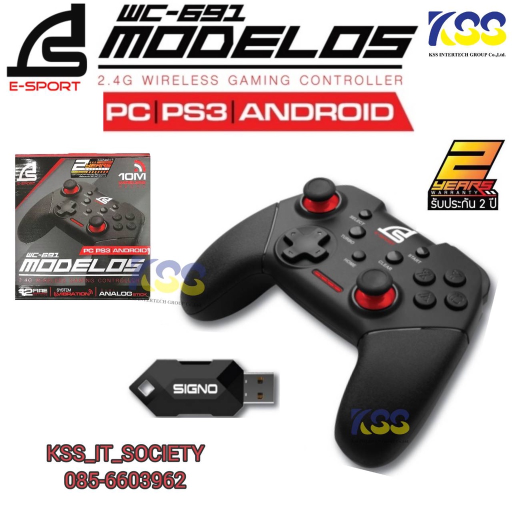 💥ส่งชัวร์ส่งไว🚀🚀SIGNO MODELOS WC-691 E-Sport 2.4G Wireless Gaming Controller (จอยเกมส์ไร้สาย) 😍รับปร