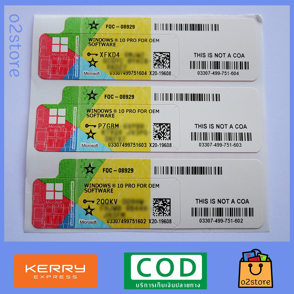 Windows 7 Pro 32/64bit OEM - Coa Sticker Key (2PC) - s_ittisak - ThaiPick