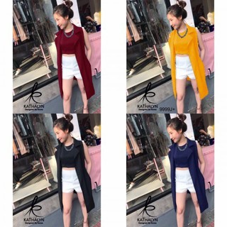 J9999 Set 3 ชิ้น เสื้อสูท + เสื้อครอป + กางเกงขาสั้น Set of 3 pieces: suit jacket + crop top + shorts