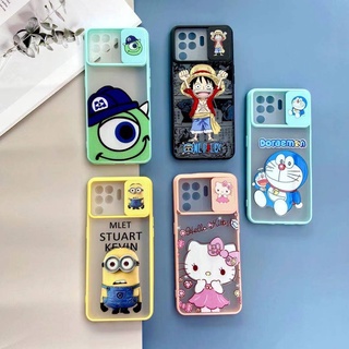 เคสปิดเลนส์กล้อง สไลค์กล้องกรีนลายการ์ตูน VIVO Y20/Y12S/Y12/Y15/Y17/V20/V20Pro/Y93/Y95/Y91C/Y30/Y50/Y31 2021