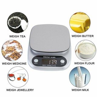 เครื่องชั่งน้ำหนัก Digital scale เครื่องชั่งเบเกอรี่ ระบบดิจิตอล สีดำ เงิน เทา มีเก็บเงินปลายทาง