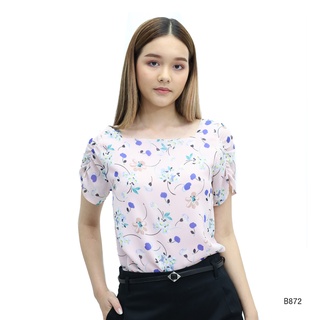 AMILA Blouse AM-B872 ชิฟฟอนปริ้นท์ แขนสั้น IGPU22-2