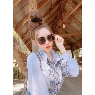 💛LADY DAKA SHOP💛เสื้อเชิ้ตแขนยาวคอปก เชิ้ตNY กระดุมหน้า พิมพ์ลายสวยๆ