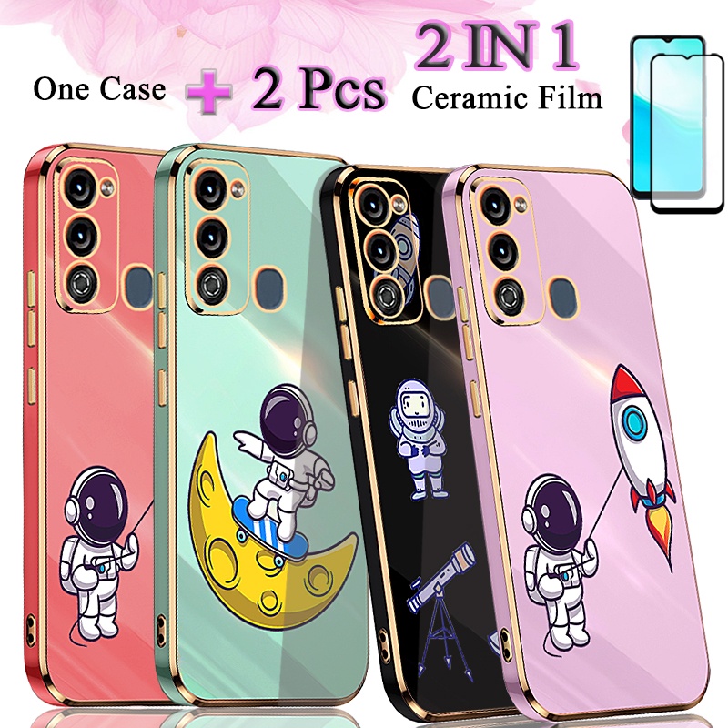 2 IN 1 ITEL Vision 3 S661L S17 Straight Edge Electroplated เคสโทรศัพท์ TEL Vision 3 S661L S17 เคสโทร