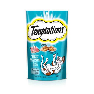 🔥แนะนำ!! เทมเทชันส์ ขนมแมว รสทูน่า 85 กรัม Temptations Cat Treats Tempting Tuna 85 g
