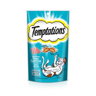 🔥แนะนำ!! เทมเทชันส์ ขนมแมว รสทูน่า 85 กรัม Temptations Cat Treats Tempting Tuna 85 g