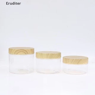 (Eruditer) ขวดโหลพลาสติกเปล่า พร้อมฝาปิดไม้เทียม