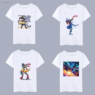 ผ้าฝ้ายคอกลมเสื้อยืดT-shirtเสื้อยืดโปเกม่อนPokemon T-shirt□โปเกมอนเสื้อผ้าชาย โปเกมอน Koka กบนินจา Lucario แขนสั้นเด็ก R