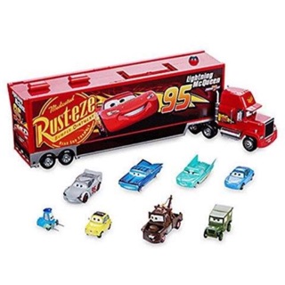 Disney Cars 3 Mack Die Cast Carrier Transporter With 8 Vehicles