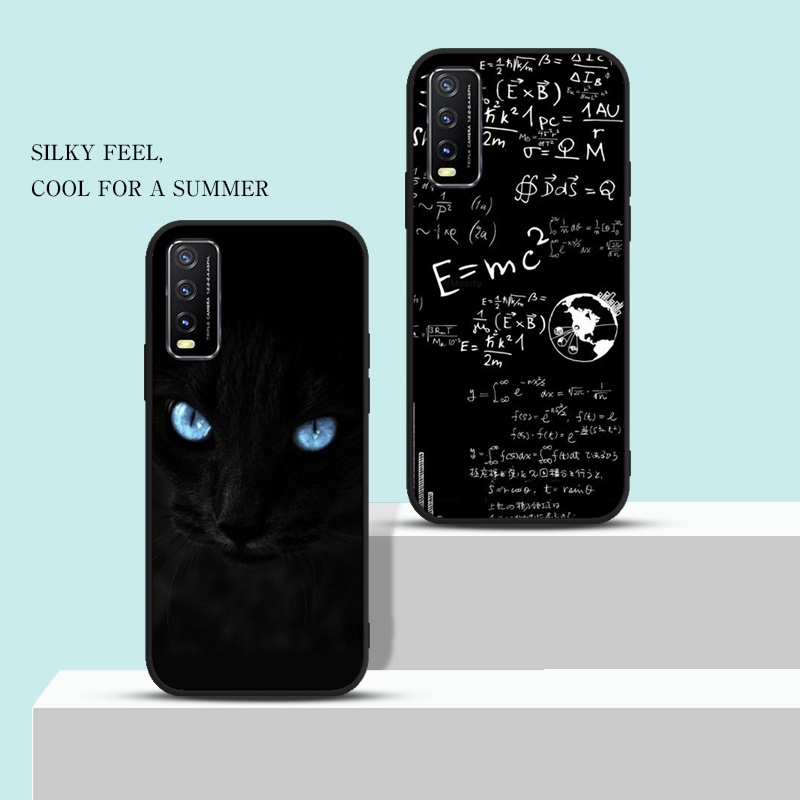 Black Softcase VIVO Y31 Y51 2021 Y53 V7 Plus V3 Max X50 pro Anticrack Casing คุณภาพสูง TPU cover Ful