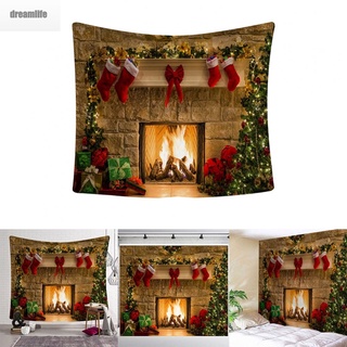 【DREAMLIFE】Christmas Tree Banner Background Party Fireplace Backdrop Photography Home-Decor