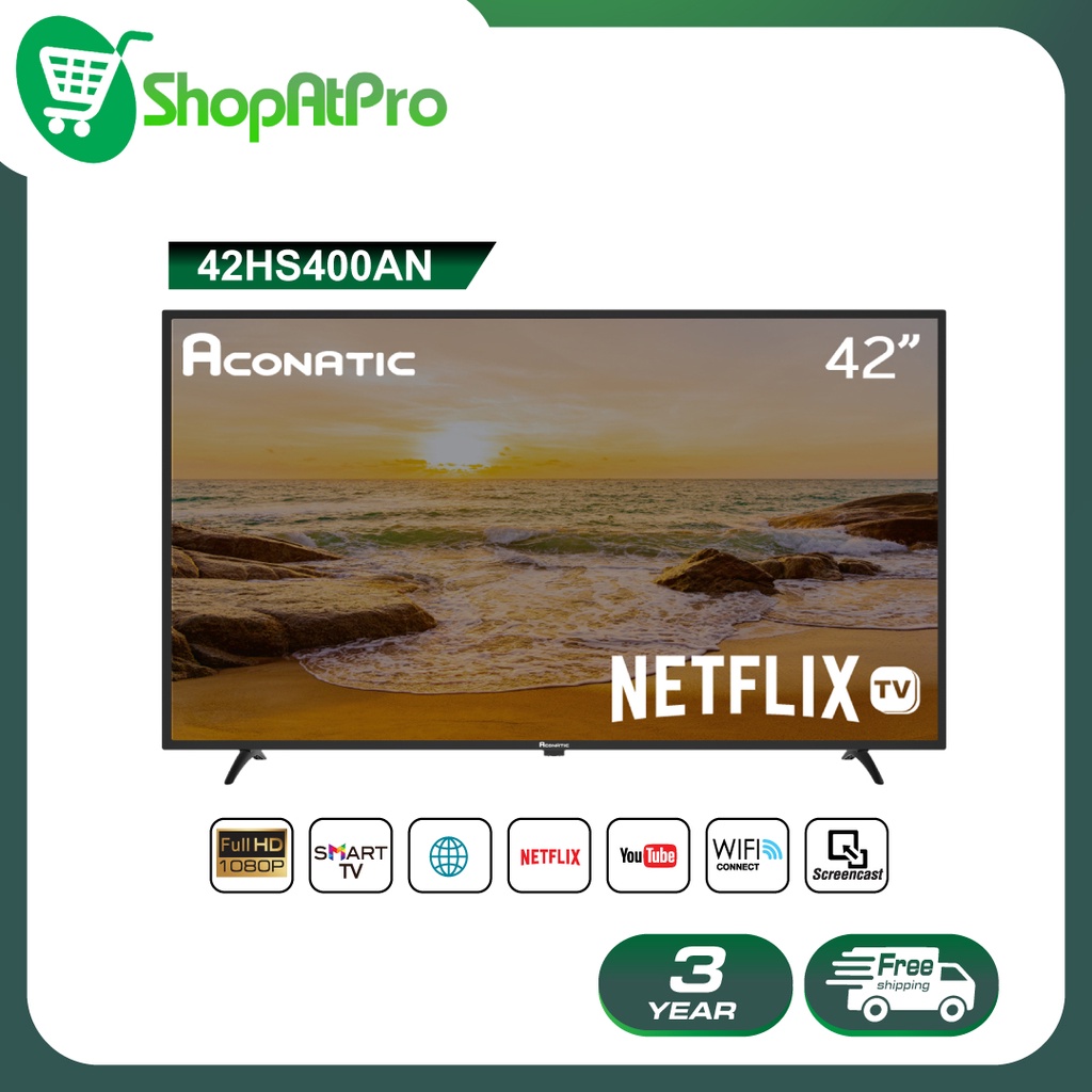 Aconatic LED Netflix TV Smart TV FHD (Netflix v5.3) สมาร์ททีวี ขนาด 42 นิ้ว รุ่น 42HS400AN (รับประกัน 3 ปี)