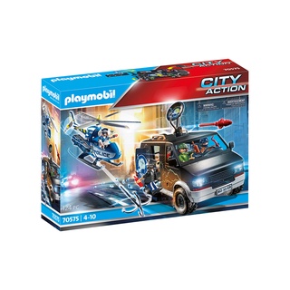 Playmobil 70575 Helicopter Pursuit with Runaway Van แอ็คชั่นฟิกเกอร์ ตำรวจ เฮลิคอปเตอร์ไล่ล่ากับรถตู้หลบหนี