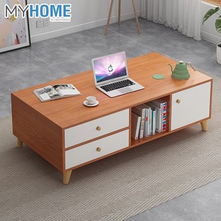 Furniture MYHome ชั้นวางทีวีไม้ 1.3ม. วาง TV สูงสุด 50 นิ้ว พร้อมลิ้นชัก รับน้ำหนัก 50 kg ชั้นวางทีวี โต๊ะวางทีวี