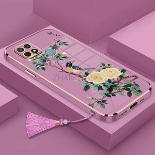เคส oppo a15 a15s เคสโทรศัพท์ oppo a15 a15s ครอบคลุมเต็มรูปแบบของกล้อง การชุบด้วยไฟฟ้าบางเฉียบ ดอกไม้และนกรูปแบบ