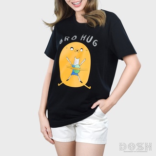 HH DOSH:เสื้อยืด UNISEX คอกลม แขนสั้น สีดำ ลิขสิทธิ์พิมพ์ลายAdventure Time รุ่นDATMT5012-BL คอกลมเสื้อยืด