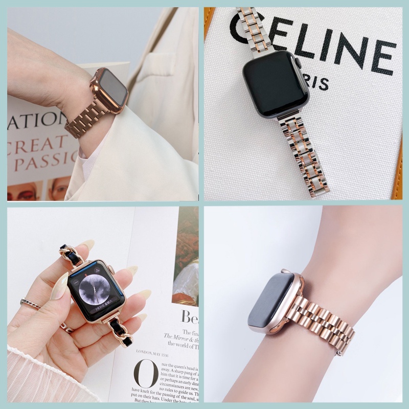 สายนาฬิกาข้อมือ โลหะสเตนเลส สําหรับ Apple Watch 8 7 6 SE 5 4 3 38 40 41 45 49 มม. iwatch 42 44 มม.