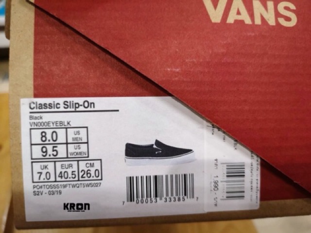 ลิขสิทธิ์แท้ 100%  VANS SLIP-ON BLACK-WHITE