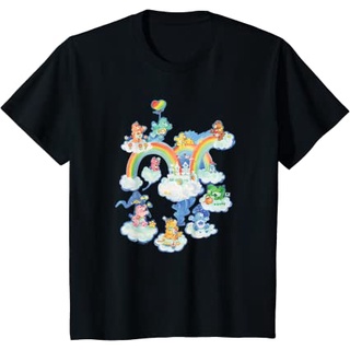 ผ้าฝ้ายคอกลมเสื้อยืด พิมพ์ลาย Care Bears Cloud And Rainbows Bear Group สําหรับเด็กfrom S-4XL