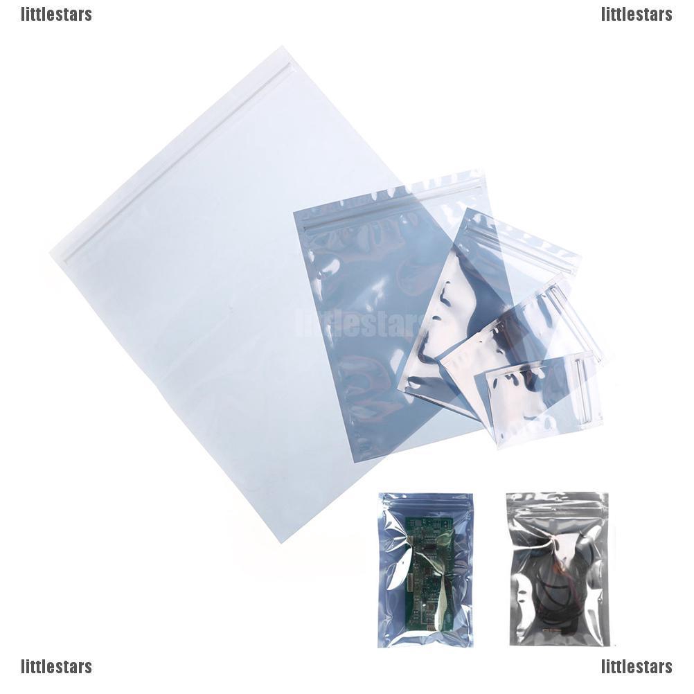 LUV 10Pcs ESD Anti-Static Shielding Bag Translucent Zip Lock Resealable ...