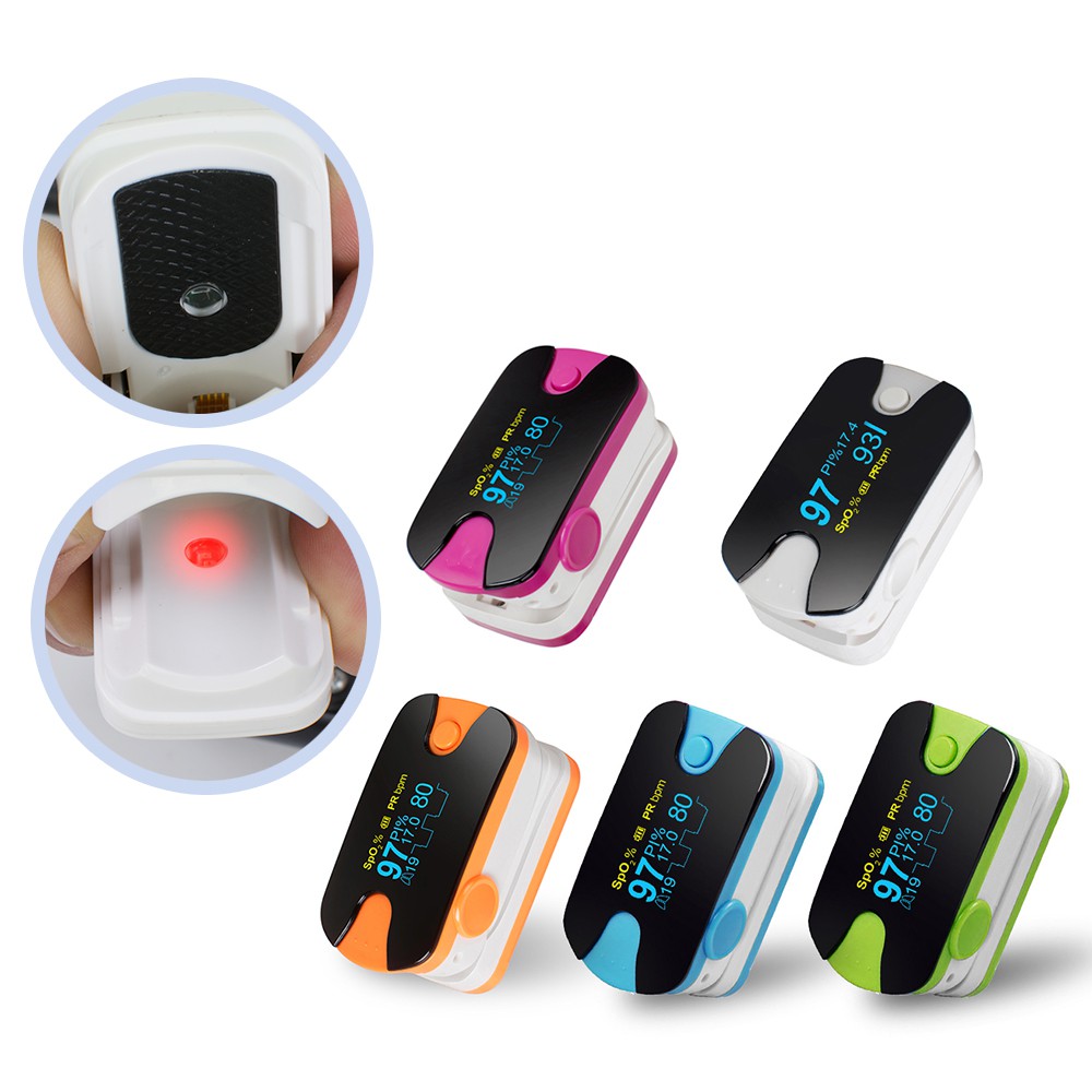 Color OLED Finger Pulse Oximeter 4 Parameter SPO2 PR PI Respiration ...
