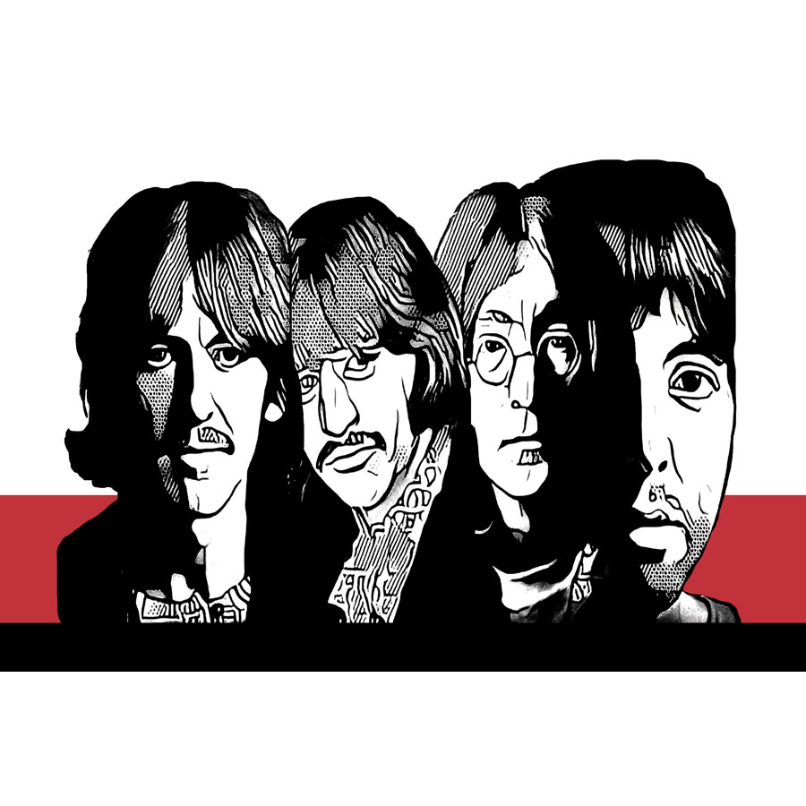 โปสเตอร์ The Beatles John Lennon Paul McCartney โปสเตอร์ วอลเปเปอร์ ตกแต่งผนัง Poster โปสเตอร์วินเทจ