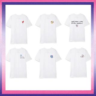 เสื้อยืดแขนสั้นพิมพ์ลายการ์ตูน bts bt 21 สําหรับผู้หญิง