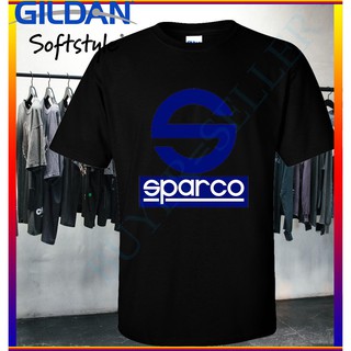 ผู้ชายเสื้อยืด Men T Shirt แฟชั่นใหม่ Sparco โลโก้กราฟิก Gildan ชายเสื้อยืดสีดำ