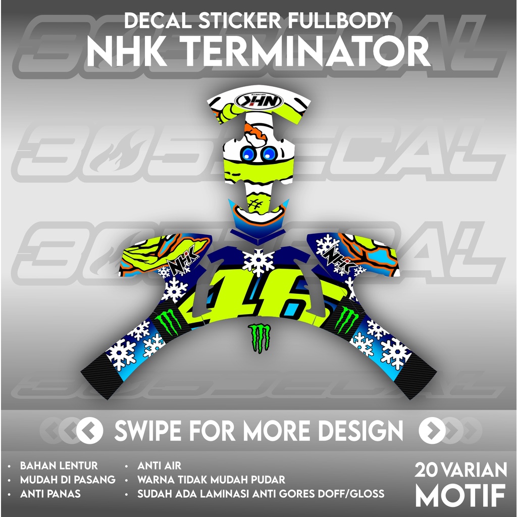 NHK TERMINATOR สติ๊กเกอร์รูปลอกหมวกกันน็อคพร้อม Snowman motif