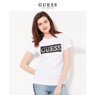 เสื้อยืดโอเวอร์ไซส์Guess ใหม่เสื้อยืดลําลองสําหรับผู้ชายผู้หญิงแขนสั้นสีพื้นพิมพ์ลาย Logo-Yj2K6435K.S-4XL