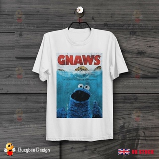 ผ้าฝ้ายคอกลมSesame Street คุกกี้มอนสเตอร์ สไตล์วินเทจ T B406from S-4XL