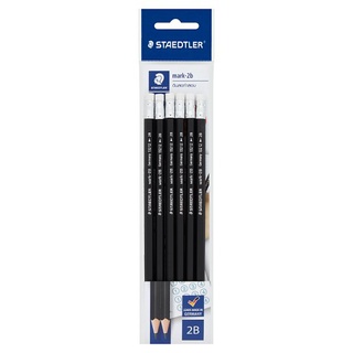 ถูกที่สุด✅ สเต็ดเล่อร์ มาร์ก ดินสอดำ 2B 6 แท่ง Staedtler Mark 2B Pencil 6pcs