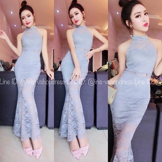 Sexy Dress ลูกไม่ซีทรูหลัง (เทา)