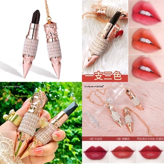 No.6622 AGAG lipstick ลิปสติก 3 สีในแท่งเดียว เนื้อแมท กันน้ำ ติดทน ลิปติ๊กต็อก ดังมาก เครื่องสำอาง