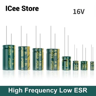 ตัวเก็บประจุอลูมิเนียมไฟฟ้า 16V ความถี่สูง ESR 16V 100UF 220UF 470UF 680UF 1000UF 1500UF 2200UF 3300UF 4700UF