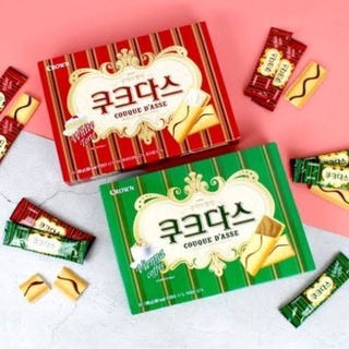 [พร้อมส่ง]Crown Couque Dasse White Torte [72 g.] :: บิสกิตนุ่มสอดไส้ครีมขนมสุดฮิต 🇰🇷