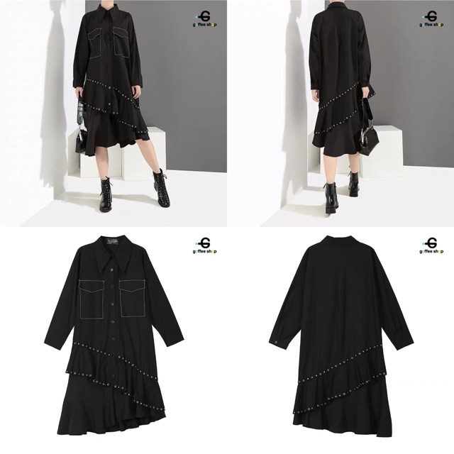 - อก46” shirt Oversize dress แขนยาว