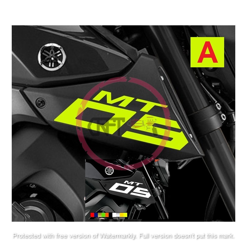 CFS403 2X pcs Yamaha 09 โลโก้ MT07 / MT09 / MT15 / MT25 ฝาครอบด้านข้างหม้อน้ําสวิงอาร์มบังโคลนถัง Stiker สติกเกอร์ไวนิล