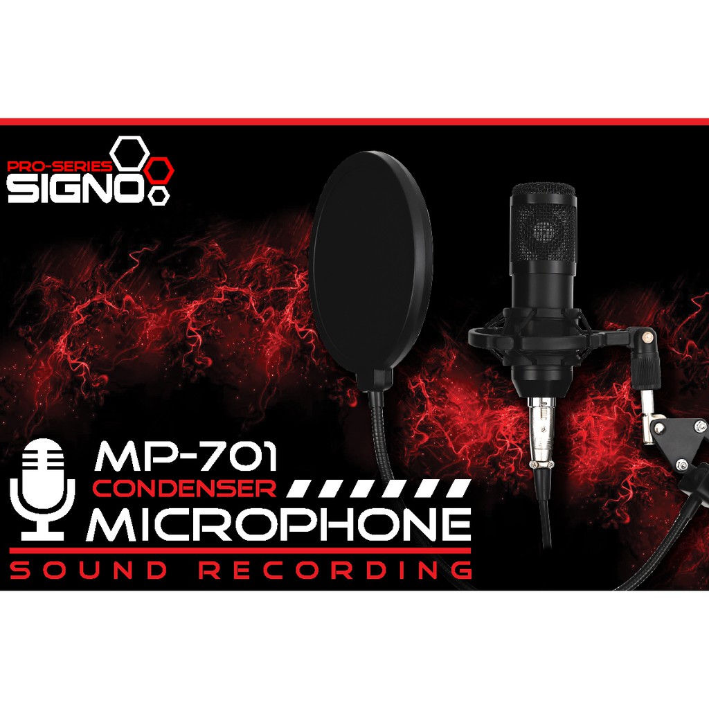 MICROPHONE (ไมโครโฟน) SIGNO MP-701 CONDENSER MICROPHONE (BLACK)