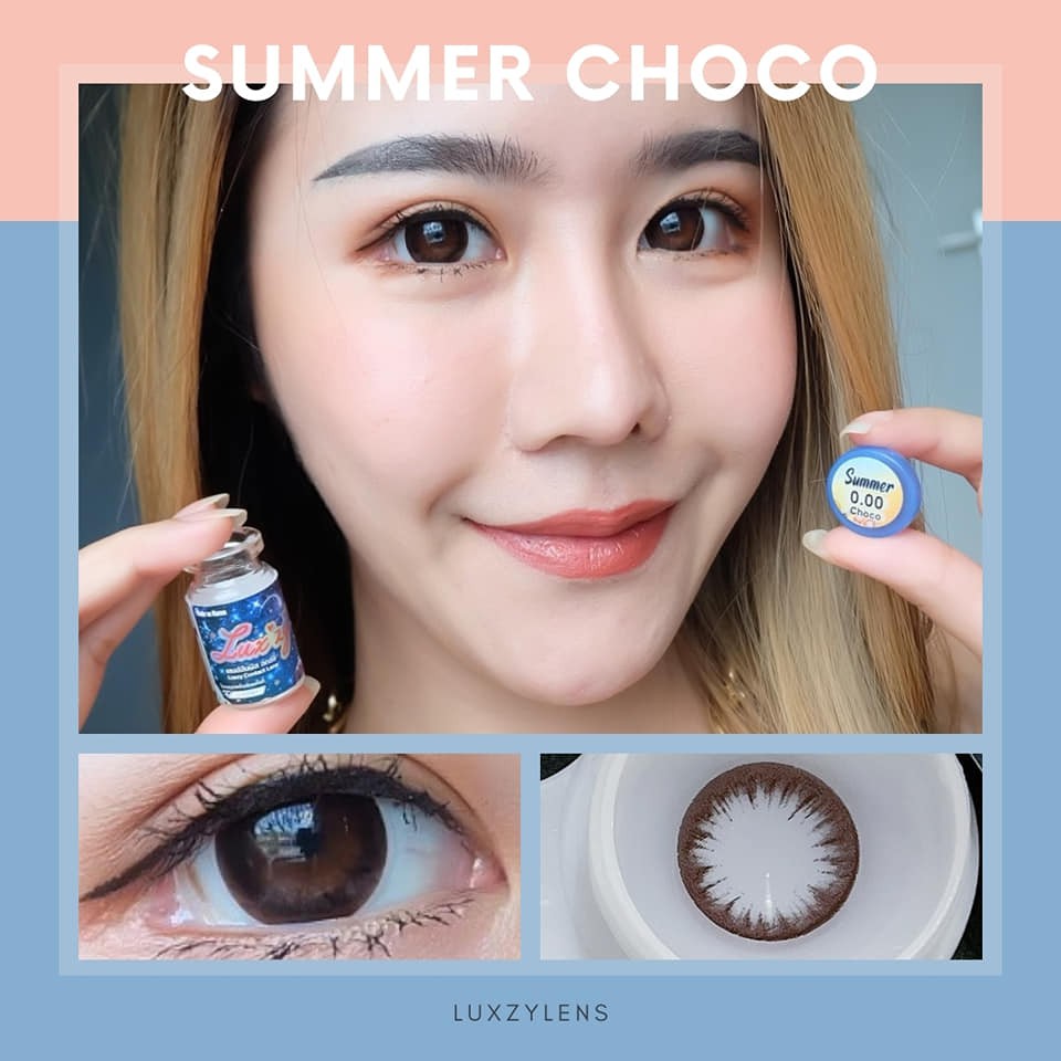 คอนแทคเลนส์ Summer Choco/Black (Luxzylens) ขนาดบิ๊กอาย