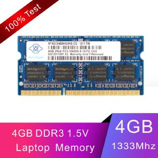 นันยา Nanya 4GB 2RX8 PC3-10600S DDR3-1333Mhz 1.5V Laptop Memory SODIMM RAM Intel แรม โน็ตบุ๊ค